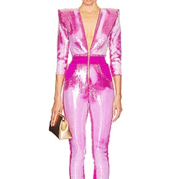 Zhivago Heated Activated The Video Wars Jumpsuit in Pink & Purple - Picture 2 of 9